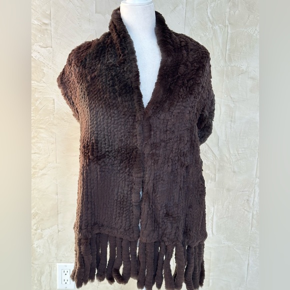 NWT Woven Rabbit Fur Scarf with 2 sets of hooks, 45 x 15" - Picture 1 of 6